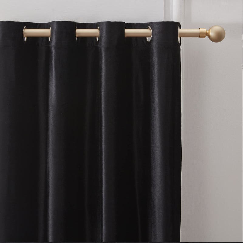 BULBUL Black Curtains 72 inch Length- Living Room Velvet Blackout Window Drapes Curtains Thermal Insulated Room Darkening Decor Grommet Curtains for Bedroom Set of 2 Panels - Image 2