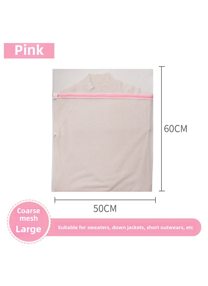 Generic - Hotel laundry bag clothes washing bag fine mesh machine washing protective bag polyester washing bag factory direct laundry net bag Pink thick mesh large size 50 * 60cm - Image 1