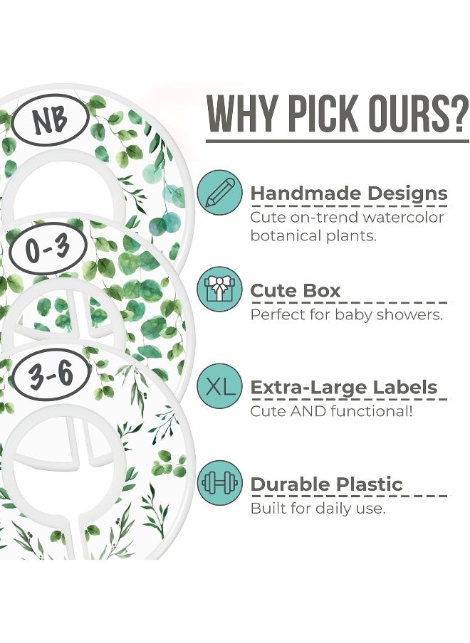 Little Miracles Baby Closet Size Dividers - 7X Botanical Nursery Closet Dividers for Baby Clothes - Eucalyptus Vines Leaf Plant Greenery Nursery Decor - Baby Closet Dividers for Boy or Girl  - Image 5
