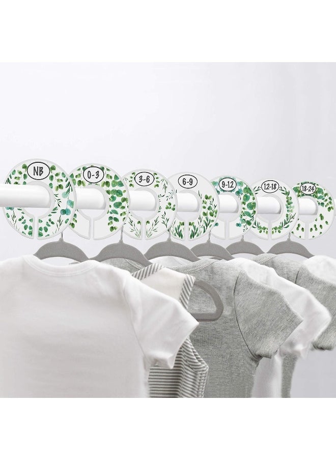 Little Miracles Baby Closet Size Dividers - 7X Botanical Nursery Closet Dividers for Baby Clothes - Eucalyptus Vines Leaf Plant Greenery Nursery Decor - Baby Closet Dividers for Boy or Girl  - Image 2