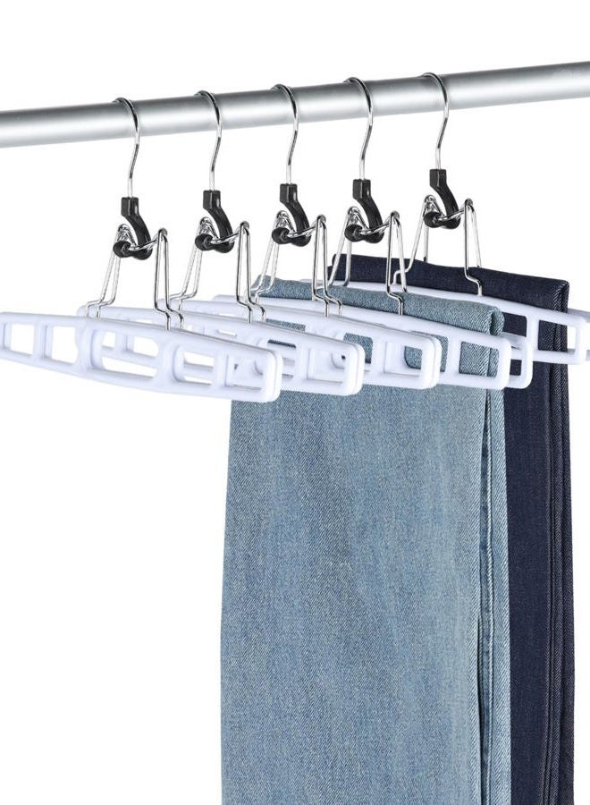 AMKUFO 20 Pack Pants-Hangers Skirt-Hangers, Plastic Pant-Hangers-for-Women Men, Pants-Hangers-Space-Saving, Clamp Hangers-for-Pants Jeans Shorts Tie Belt - Image 2