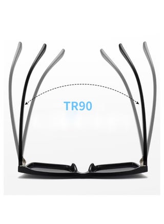 TR90 النظارات الشمسية المستقطبة HD عدسات مستقطبة 100٪ حماية من الأشعة فوق البنفسجية 400 تصميم أنيق للرجال / النساء أسود - view 5