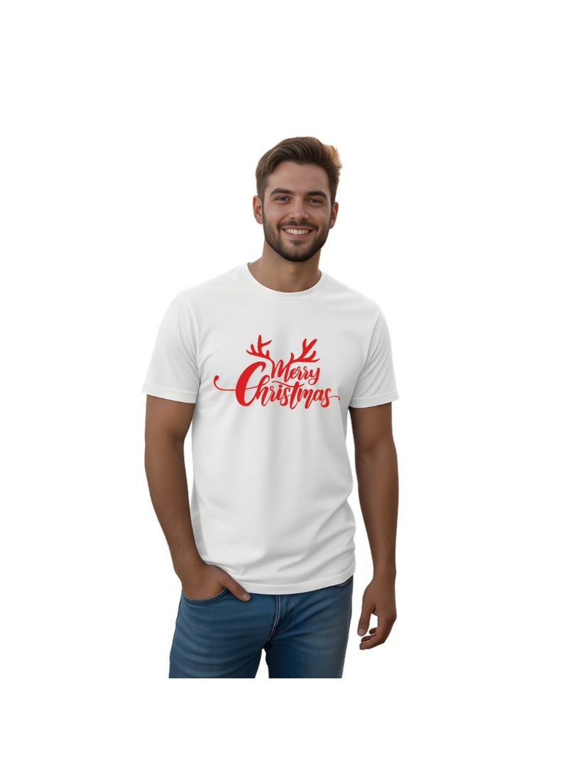 برينت شوب فور مي تي شيرت عيد الميلاد بأكمام قصيرة ورقبة مستديرة للبالغين - قميص عيد الميلاد القطني المريح والناعم للرجال والنساء - مثالي لحفلات عيد الميلاد وهدايا العطلات - Image 1