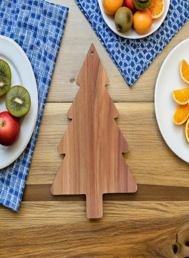 PRETYZOOM Christmas Charcuterie Board, 24x38cm Wooden Tree Shaped Cutting Board, Xmas Cheeseboard, Holiday Food Serving Tray, Appetizer Platter, Christmas Kitchen Decoration - Image 5