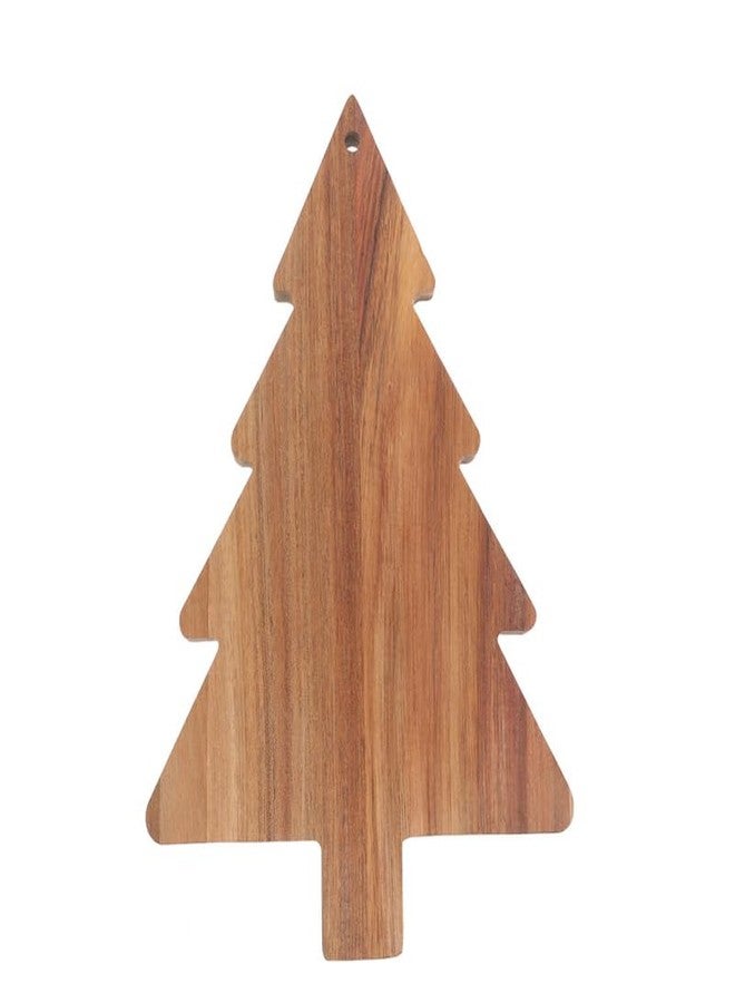PRETYZOOM Christmas Charcuterie Board, 24x38cm Wooden Tree Shaped Cutting Board, Xmas Cheeseboard, Holiday Food Serving Tray, Appetizer Platter, Christmas Kitchen Decoration - Image 1