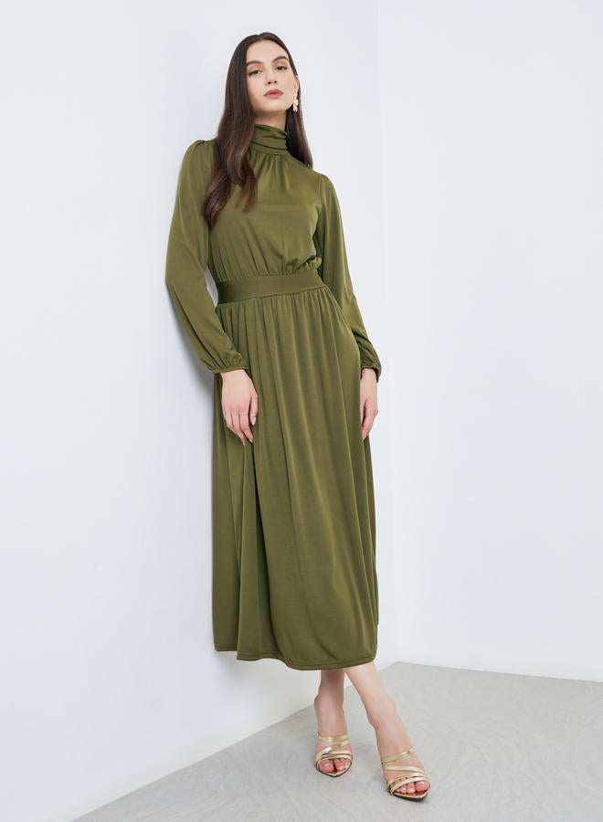 تايك تو فستان ميدي بأكمام بالون - Image 1