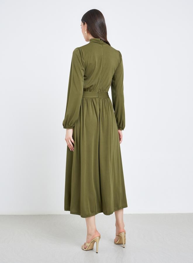 تايك تو فستان ميدي بأكمام بالون - Image 5