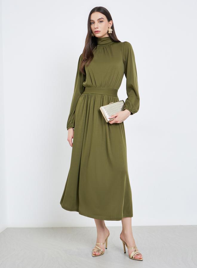 تايك تو فستان ميدي بأكمام بالون - Image 2