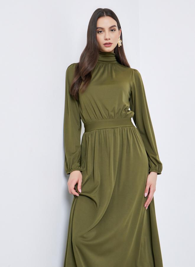 تايك تو فستان ميدي بأكمام بالون - Image 3