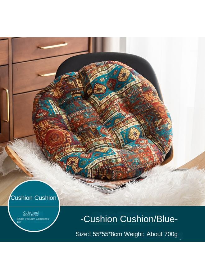 Bluejw Ethnic-style Round Floor Cushion Household Balcony Bay Window Cushion Tata Rice Thickened Cotton Linen Fabric Futon Soft - Image 1