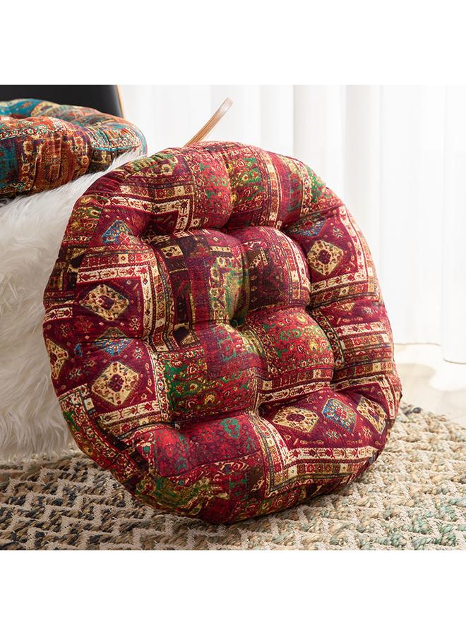 Bluejw Ethnic-style Round Floor Cushion Household Balcony Bay Window Cushion Tata Rice Thickened Cotton Linen Fabric Futon Soft - Image 5