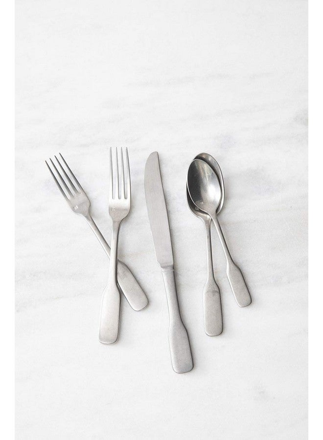 Fortessa Fortessa Ashton Antiqued Flatware 5 Piece Place Setting, Stainless Steel  - Image 5