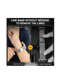 MAGEASY Maestro Metal Stainless Steel Magnetic Apple Watch Band - Premium Stainless Steel Apple Watch Band For Men | Band For Apple Watch 49mm 45mm 44mm 42mm Apple Watch Ultra - Silver  - Image 3