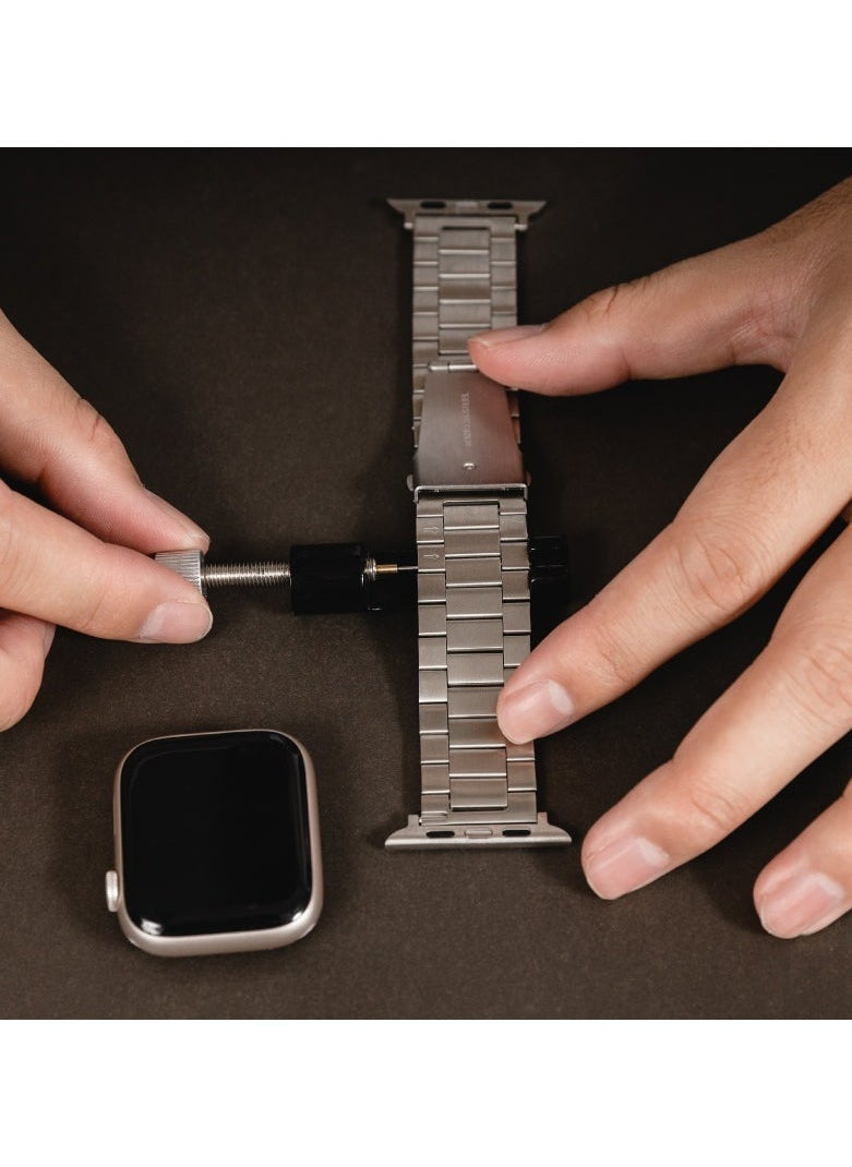 MAGEASY - Maestro Metal Stainless Steel Magnetic Apple Watch Band - Premium Stainless Steel Apple Watch Band For Men | Band For Apple Watch 49mm 45mm 44mm 42mm Apple Watch Ultra - Silver - Image 1