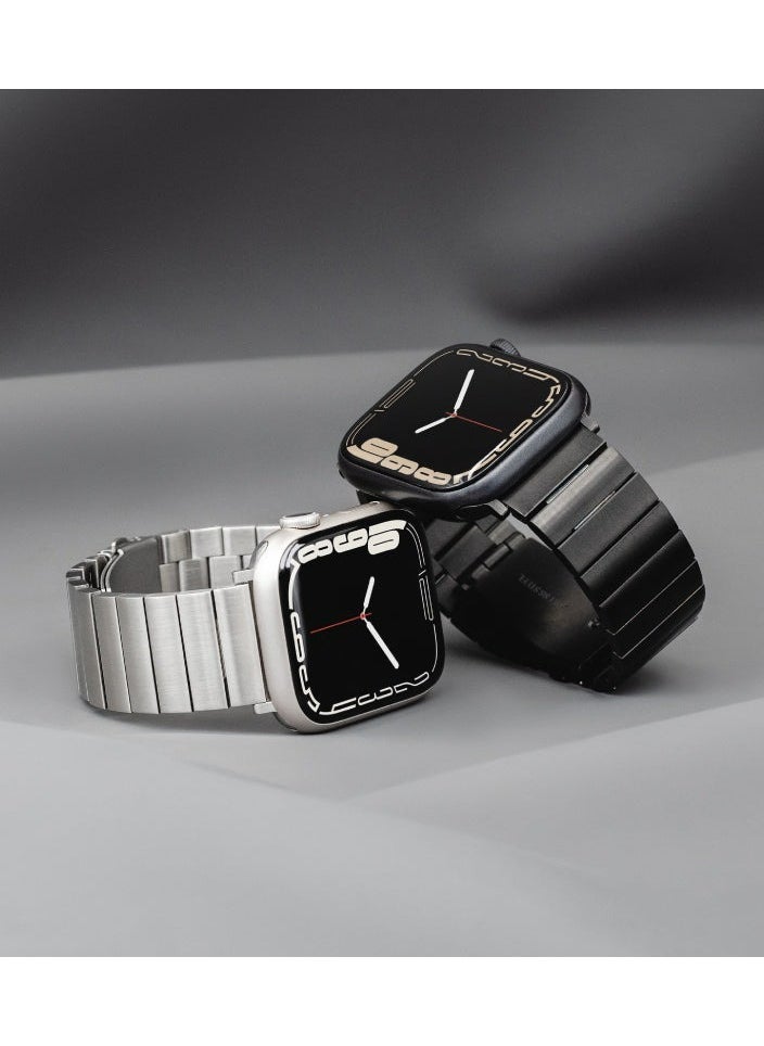 MAGEASY - Maestro Metal Stainless Steel Magnetic Apple Watch Band - Premium Stainless Steel Apple Watch Band For Men | Band For Apple Watch 49mm 45mm 44mm 42mm Apple Watch Ultra - Silver - Image 1