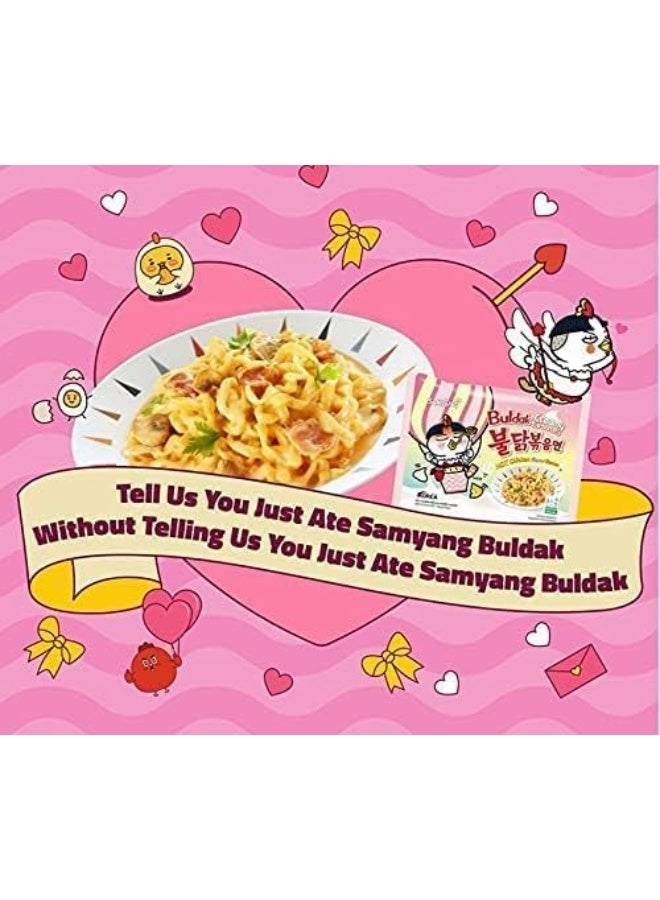 Samyang Cream Carbonara Buldak Spicy Chicken Ramen, Creamy & Spicy Korean Stir-Fried Noodles, Halal Certified, 140g x 5 Packs - Image 5