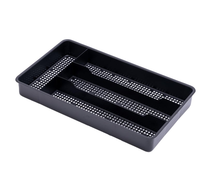 Dial Industries, Inc. Dial Industries Small Cutlery, Utensil, Silverware Kitchen Drawer Organizer Tray, Black - Image 1