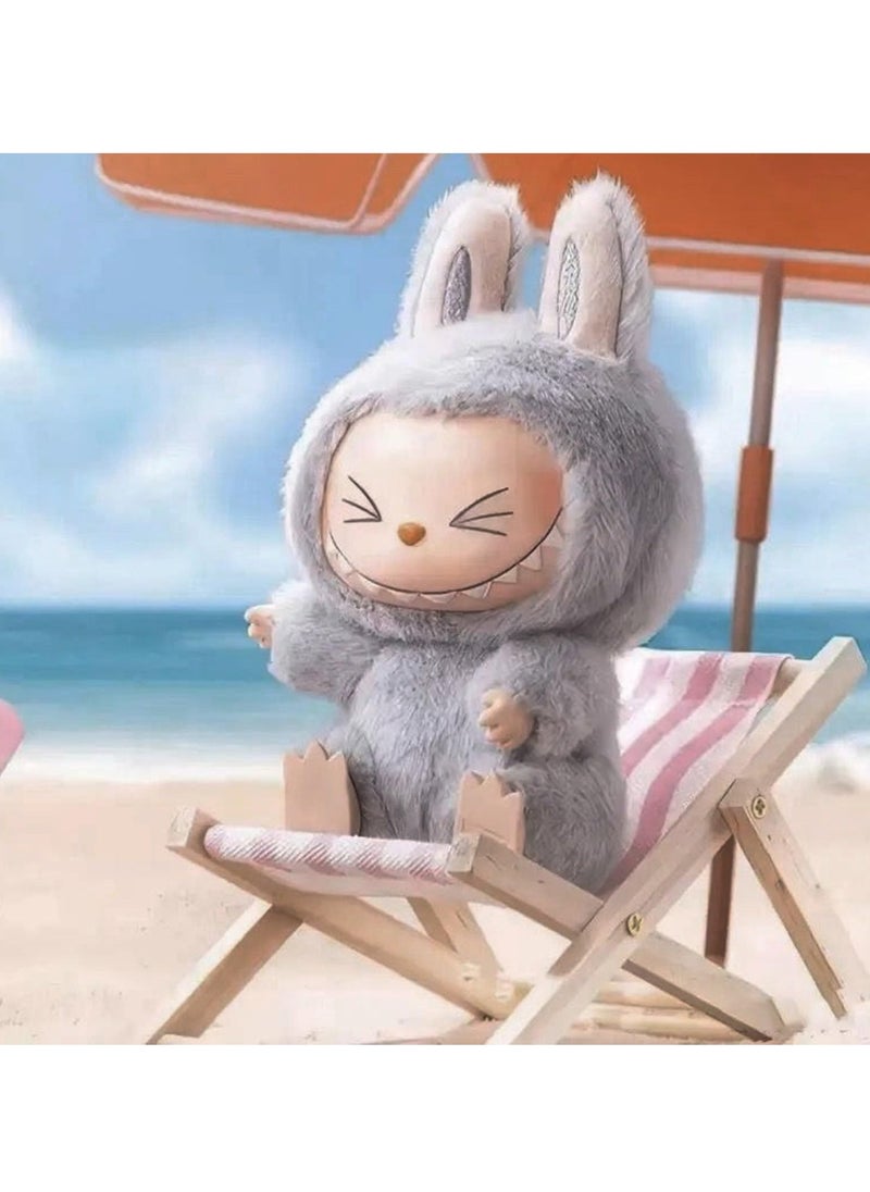 LABUBU - Labubu Plush Toy，Labubu Second-Generation Sit-Down Party Series, Cute Keyring, 13cm (Not Original) - Image 1