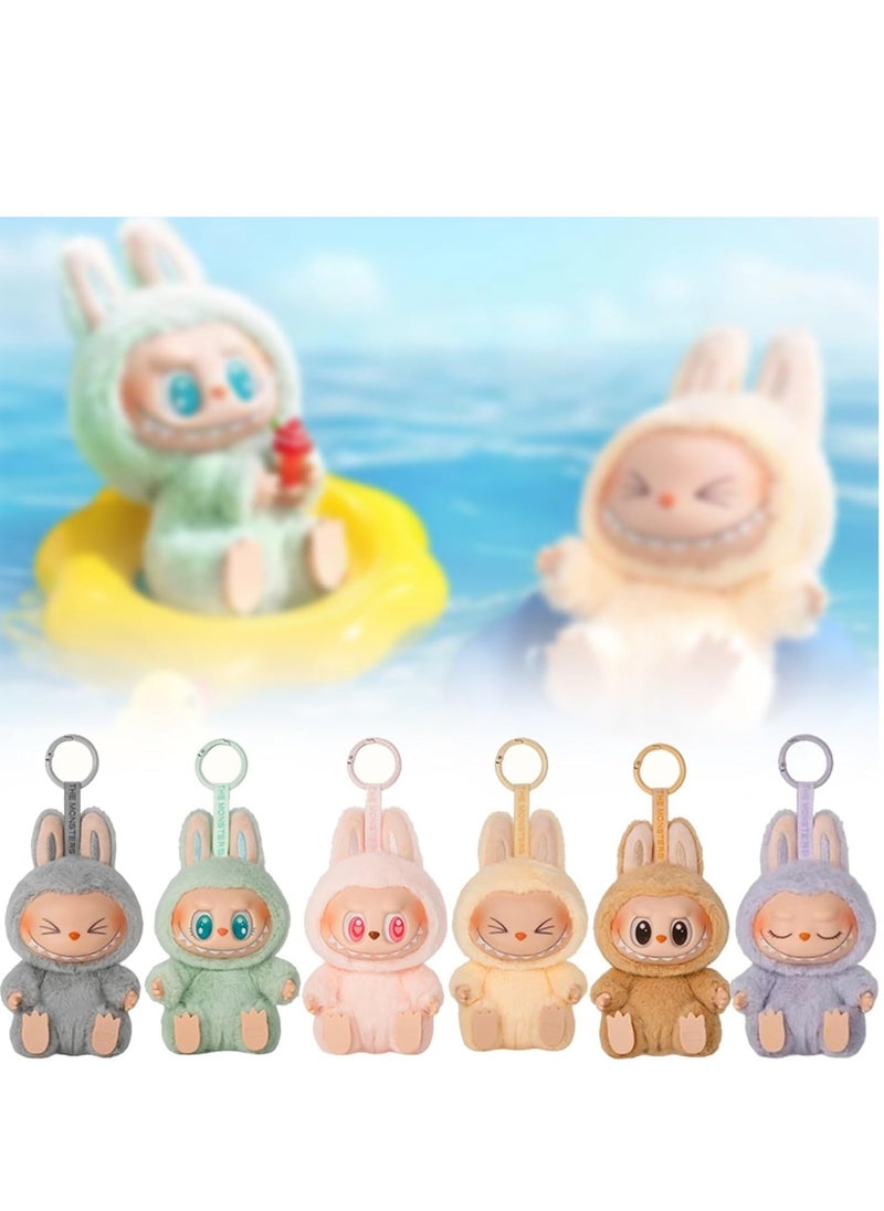 LABUBU - Labubu Plush Toy，Labubu Second-Generation Sit-Down Party Series, Cute Keyring, 13cm (Not Original) - Image 1