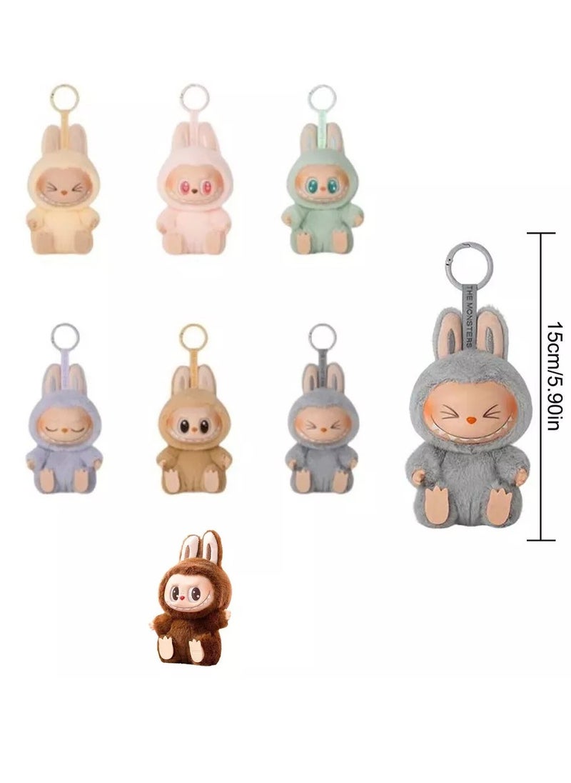 LABUBU - Labubu Plush Toy，Labubu Second-Generation Sit-Down Party Series, Cute Keyring, 13cm (Not Original) - Image 1