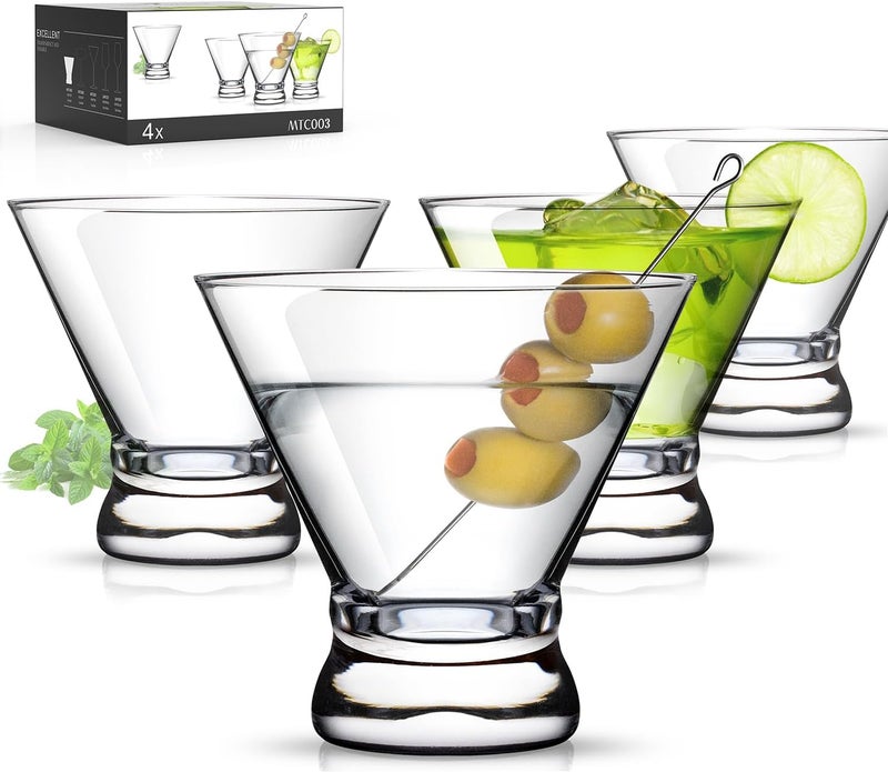 LUNA MANTHA LUNA & MANTHA Martini Glasses Set of 4, Stemless Cocktail Glasses for Home Bar, Parties, and Gifts - Image 1