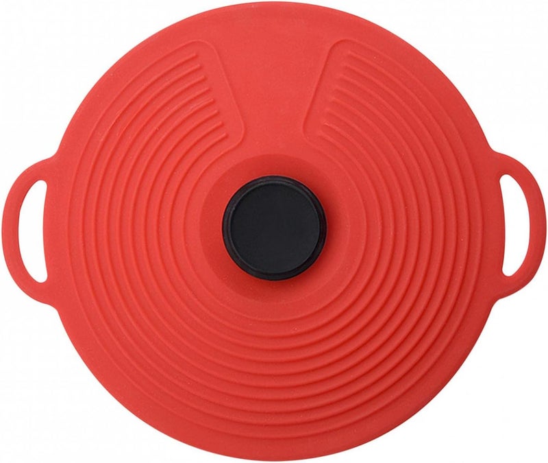 klarako Silicone Lids Food Covers, Silicone Lids Food and Bowl Covers, Silicone Suction Lids Reusable Food Covers Keep Fresh Food Storage Heat Resistant Microwave Cover (L, Red) - Image 1