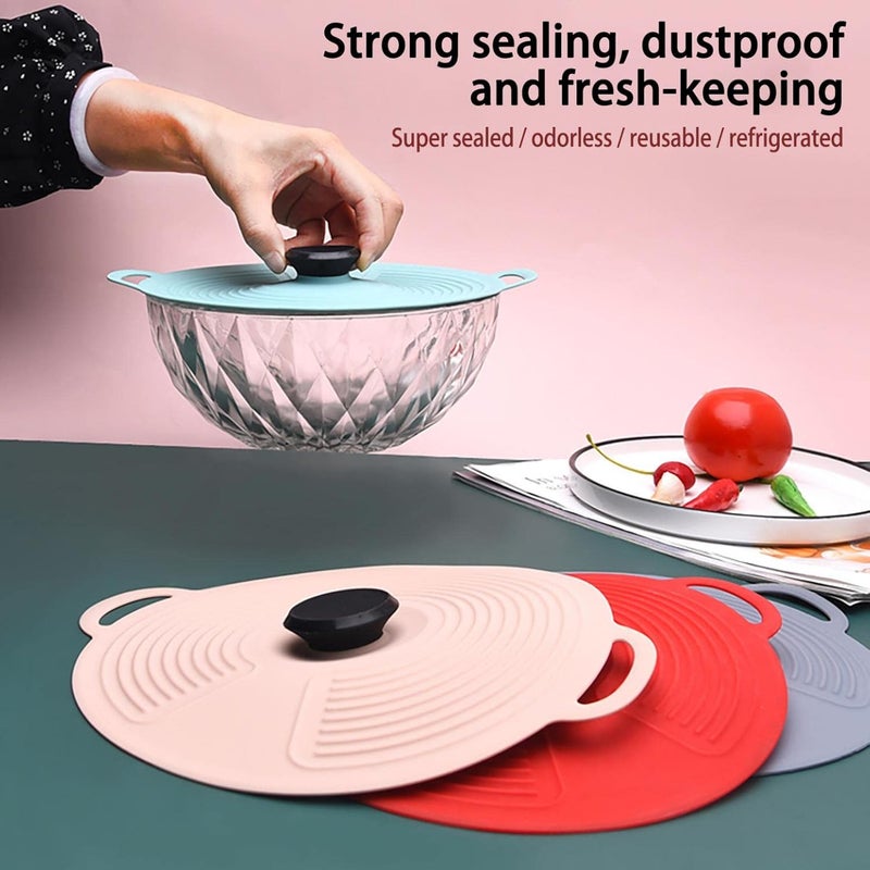 klarako Silicone Lids Food Covers, Silicone Lids Food and Bowl Covers, Silicone Suction Lids Reusable Food Covers Keep Fresh Food Storage Heat Resistant Microwave Cover (L, Red) - Image 5