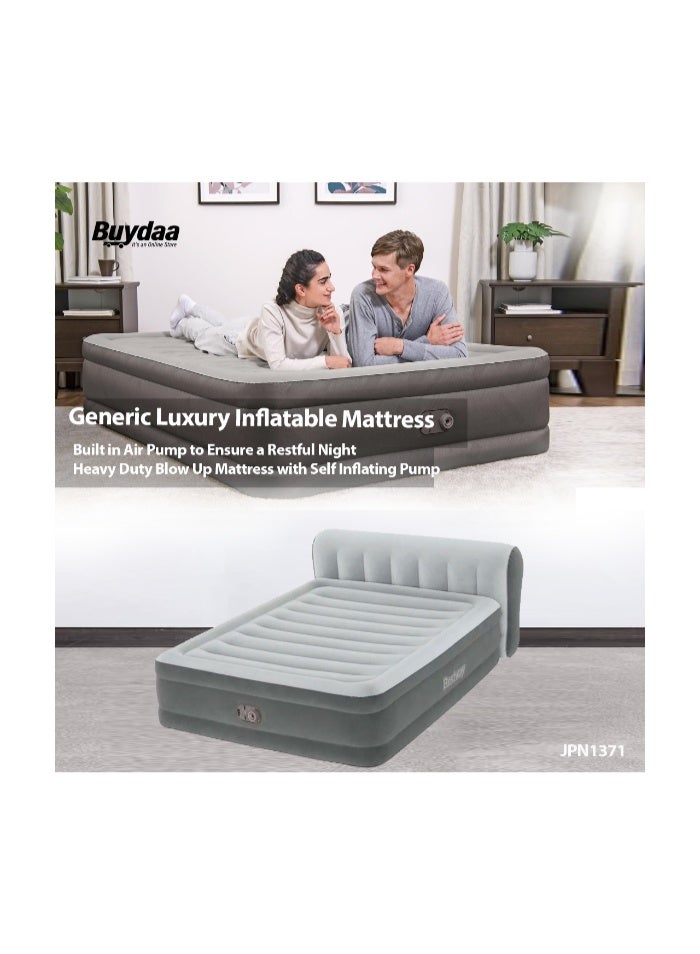 Luxury Inflatable Mattress with Built-in Air Pump – Heavy Duty Blow-Up Mattress with Self-Inflating Pump - Image 1
