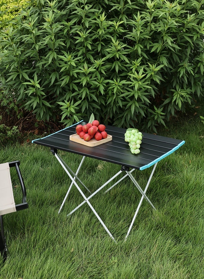 LAWAZIM Medium Folding Camping Table - 56x40x40cm, 1.2kg - Portable Lightweight Outdoor Table with Roll Up Tabletop and Carry Bag, Foldable Side Table for Picnic, Beach, BBQ, Hiking, and Fishing - Image 1