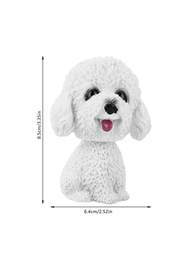 fosa fo sa Car Interior Simulation Shaking Head Dog Decor,Bobble Head Toy Car Interior Dashboard Ornament Kid Home Office Decor White Poodle White Poodle - Image 5