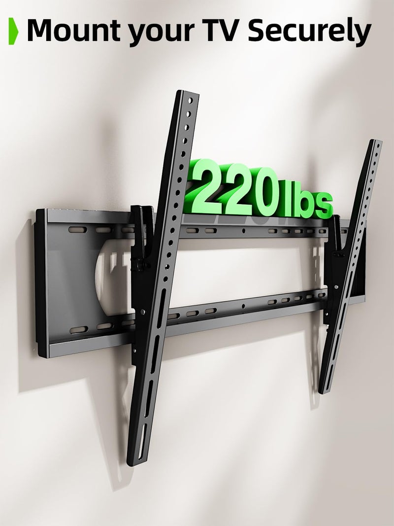 USX MOUNT Heavy Duty Tilting TV Wall Mount for 60-120" up to 220lb, Low Profile TV Mount Ultra Slim Wall Bracket fit 16-32" Studs, Max VESA 900x600 for 65 75 85 86 90 98 100 110inch Large Television - Image 3