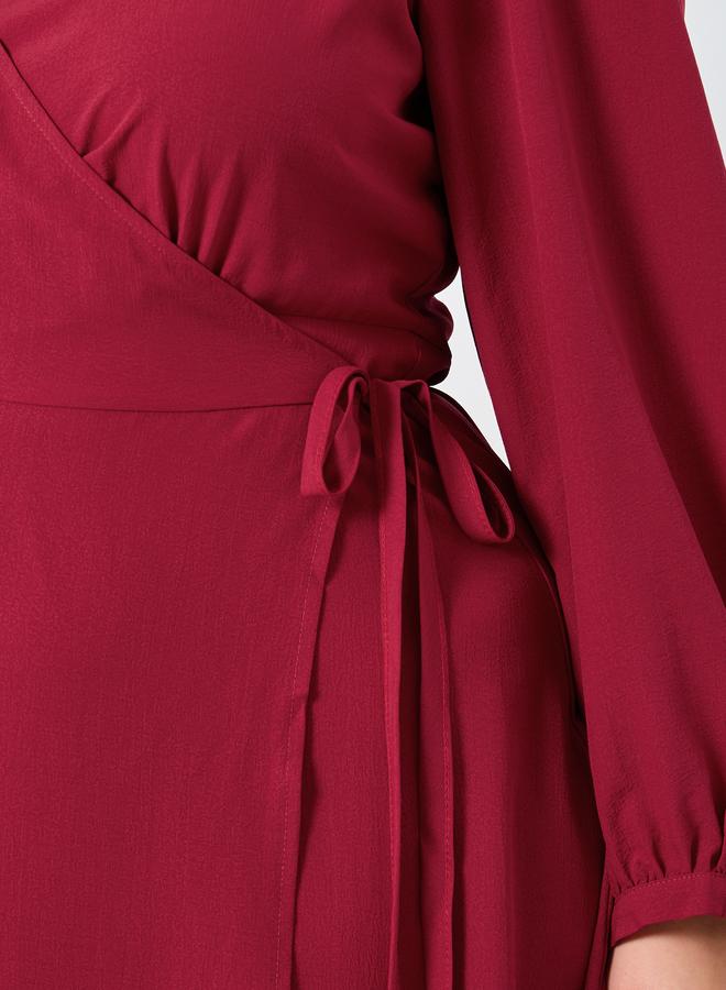 ستايلي فستان ميدي بمقاس كبير بنمط لف - Image 4