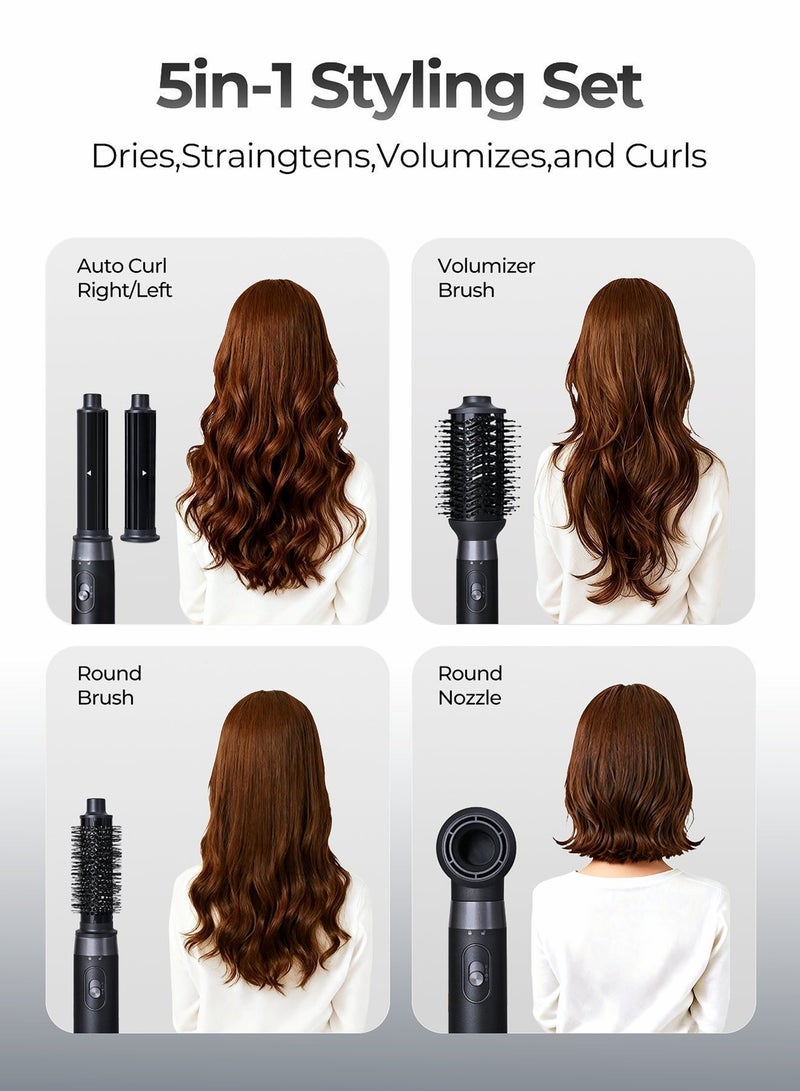 DOSCHER 5-in-1 Hair Dryer Brush Auto Curler, 1000W Ionic Multi-Functional Blow Dryer Brush for Frizz-Free Drying, Curling, Volumizing & Straightening - Image 2