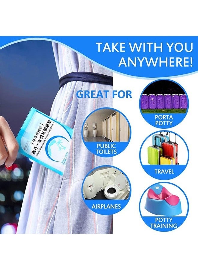 ليفقورا ٥٠ غطاء مرحاض للاستخدام مرة واحدة – مقاومة للماء والانزلاق، مغلفة بشكل فردي للسفر ودورات المياه العامة وتدريب الأطفال على المرحاض - Image 5