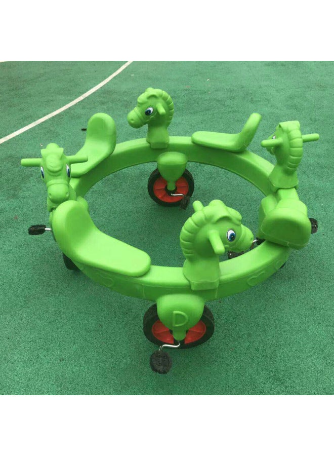 Kindergarten Rotating Four-person Bicycle Outdoor Sports Tricycle Children's Large Baby Carriage Early Education Educational Toy Car - Image 2