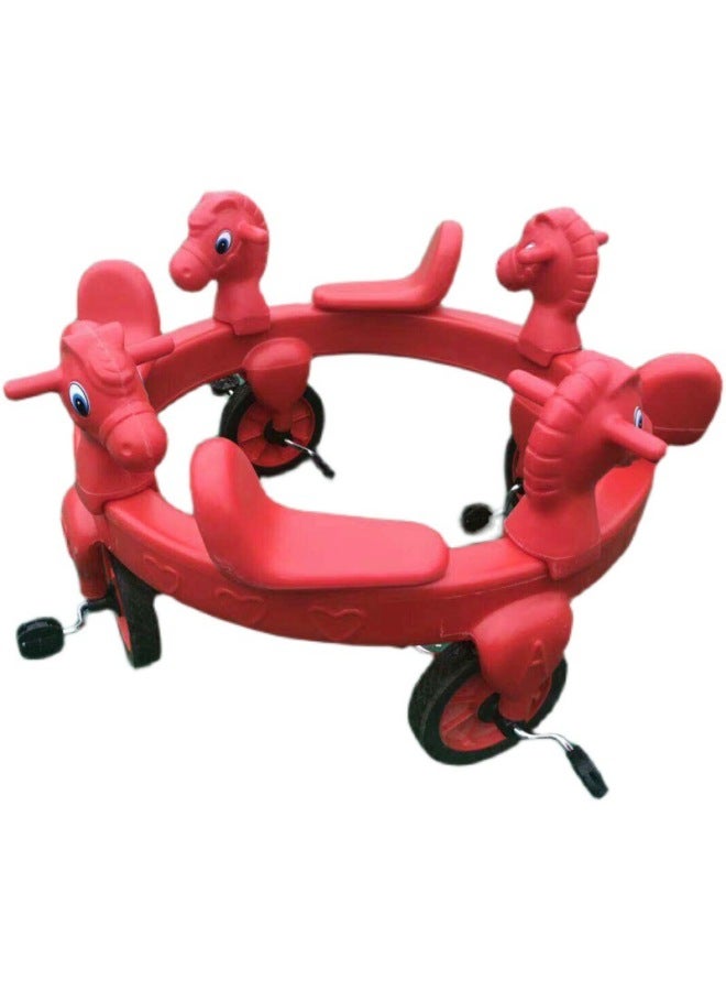 Kindergarten Rotating Four-person Bicycle Outdoor Sports Tricycle Children's Large Baby Carriage Early Education Educational Toy Car - Image 5