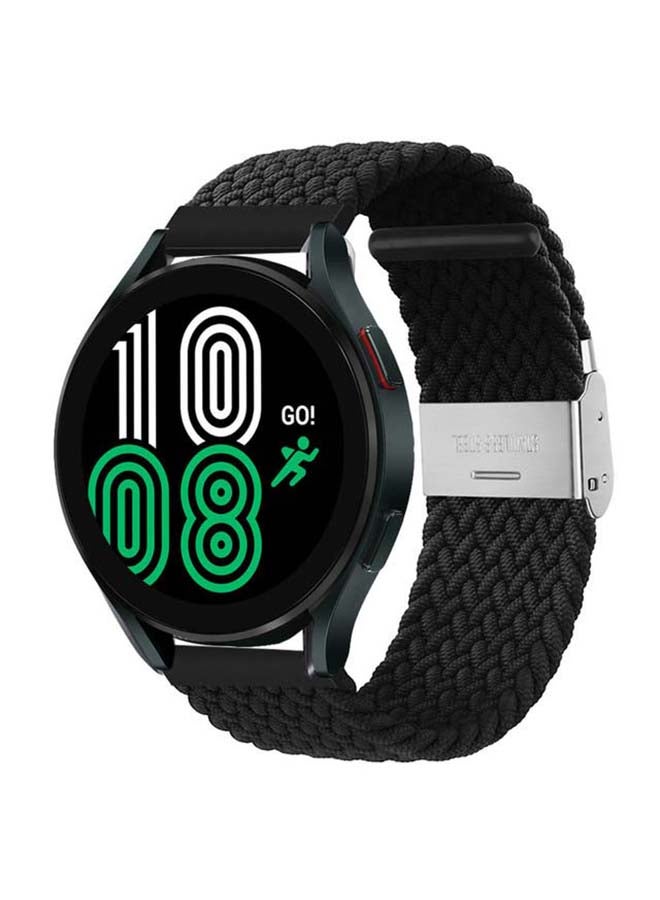 Perfii Adjustable Braided Solo Loop Band for Samsung Galaxy Watch4 40/44mm Black - Image 2