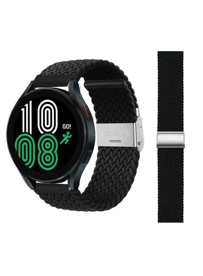 Perfii Adjustable Braided Solo Loop Band for Samsung Galaxy Watch4 40/44mm Black - Image 1