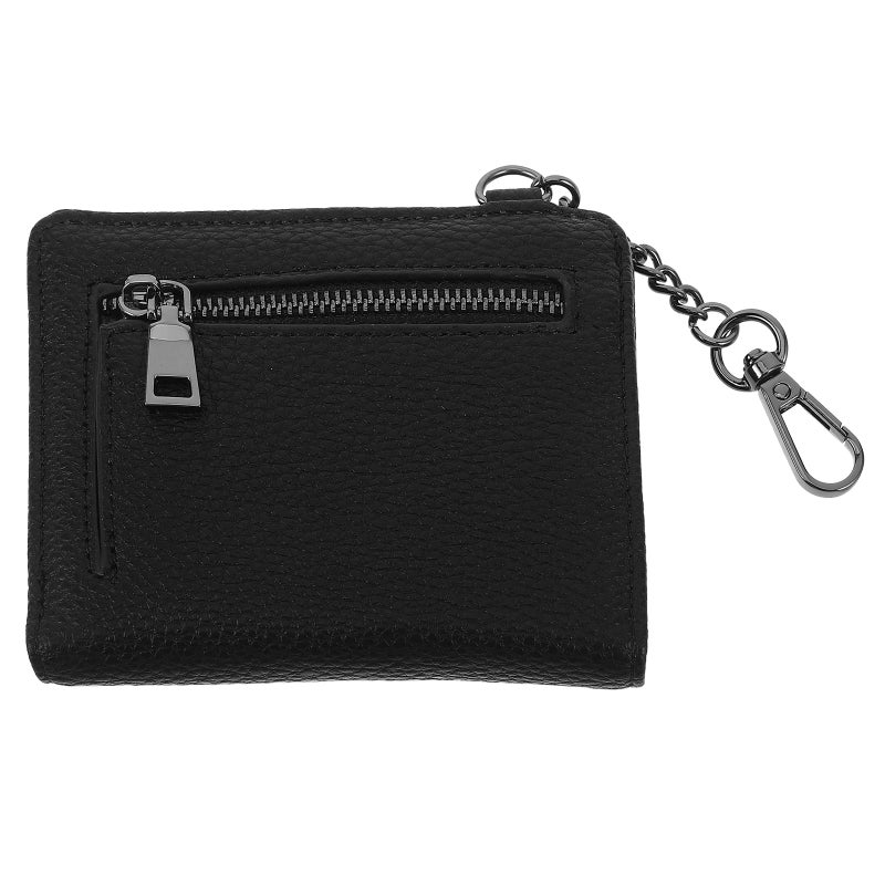 Small Pu Leather Bifold Wallet For Women - Compact Cash Wallet With Zipper Pocket - Slim Ladies Mini Short Purse Card Holder For Travel Black - Image 1