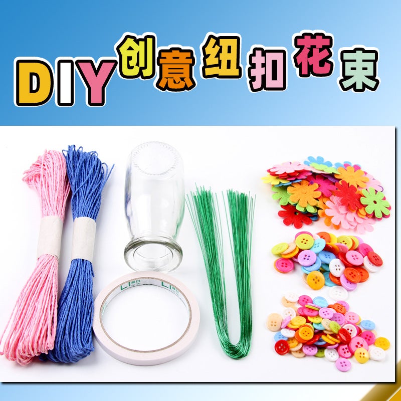 Diy Button Bouquet Children'S Handmade Toy Material Bag Puzzle Handmade Creative Toys - Image 5