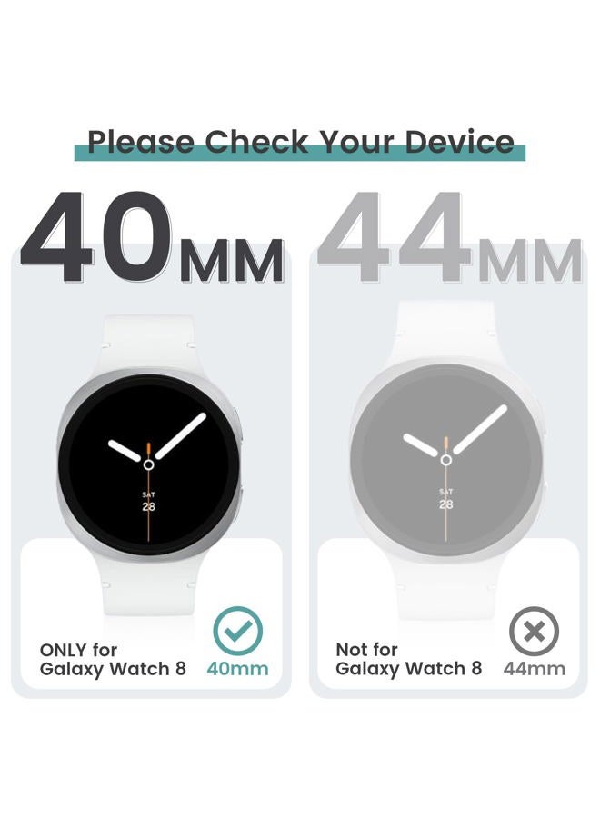 Tensea [5+5Pack for Samsung Galaxy Watch 8 Screen Protector Case 40mm Accessories, Hard PC Bumper/HD Anti-Fog Tempered Glass Protective Film, Face Cover Set, Galaxy Watch 8 Case for Women Men - Image 2