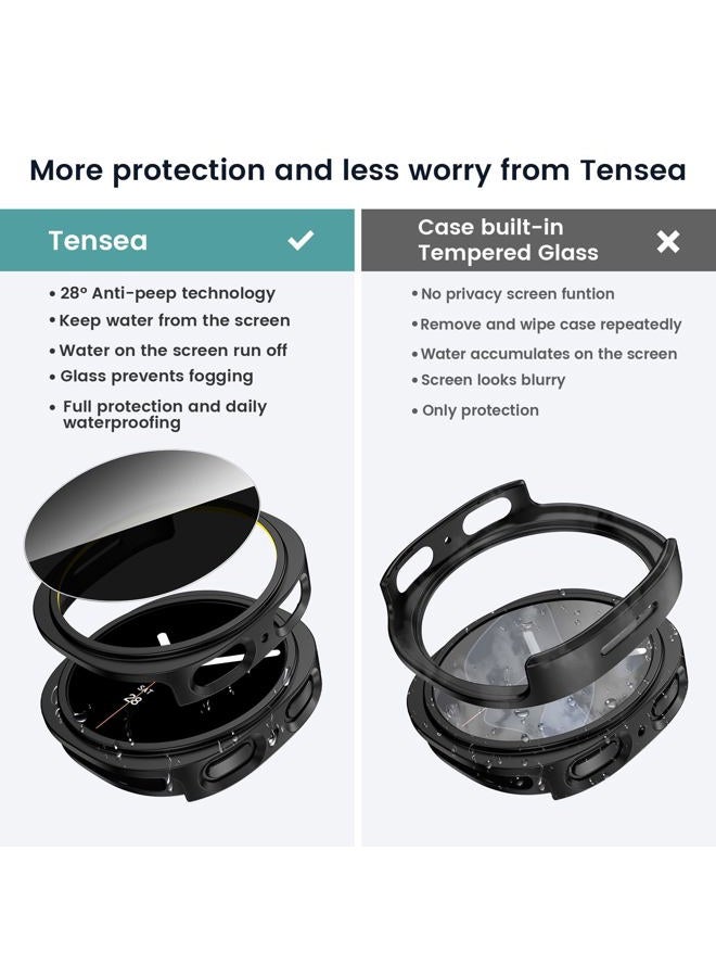 Tensea [5+5Pack for Samsung Galaxy Watch 8 Screen Protector Case 40mm Accessories, Hard PC Bumper/HD Anti-Fog Tempered Glass Protective Film, Face Cover Set, Galaxy Watch 8 Case for Women Men - Image 4