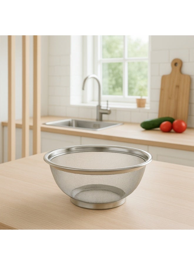 26 cm Stainless Steel Kitchen Strainer – Round Mesh Colander – Rust-Resistant & Dishwasher Safe - Image 1