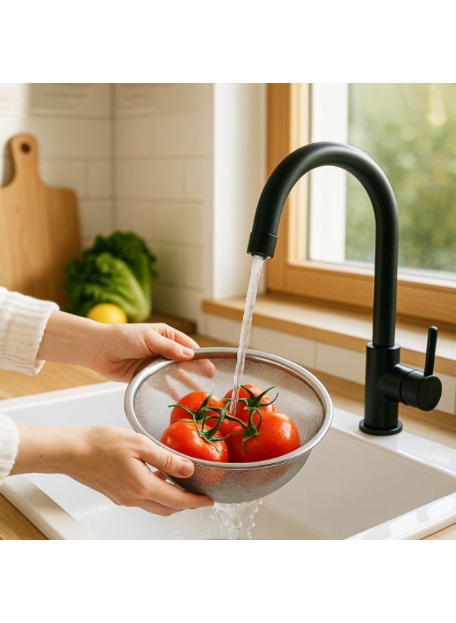 26 cm Stainless Steel Kitchen Strainer – Round Mesh Colander – Rust-Resistant & Dishwasher Safe - Image 2