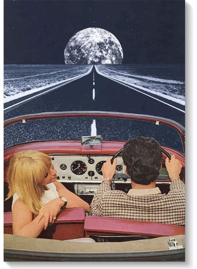 RYN Way To The Moon Wall Art Multicolour 40x60cm - Image 1