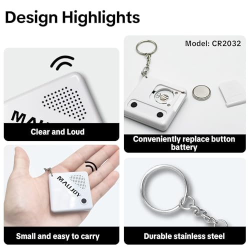 MAUJOY Talking Clock Keychain for Blind - Voice Keyring for Visually Impaired, Easy-to-Use with Alarm - Compact & Portable, Ideal for Elderly (Voice Announcement) - Image 4