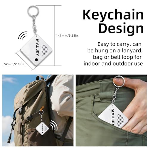 MAUJOY Talking Clock Keychain for Blind - Voice Keyring for Visually Impaired, Easy-to-Use with Alarm - Compact & Portable, Ideal for Elderly (Voice Announcement) - Image 3