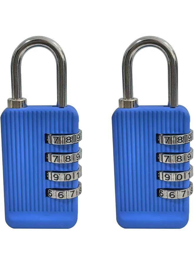 PROMASS PROMASS Combination Locker Lock, 2 Pack 4 Digit Padlock for Gym Outdoor Fence Door Luggage Backpack Cabinet Travel (Blue)  - Image 1