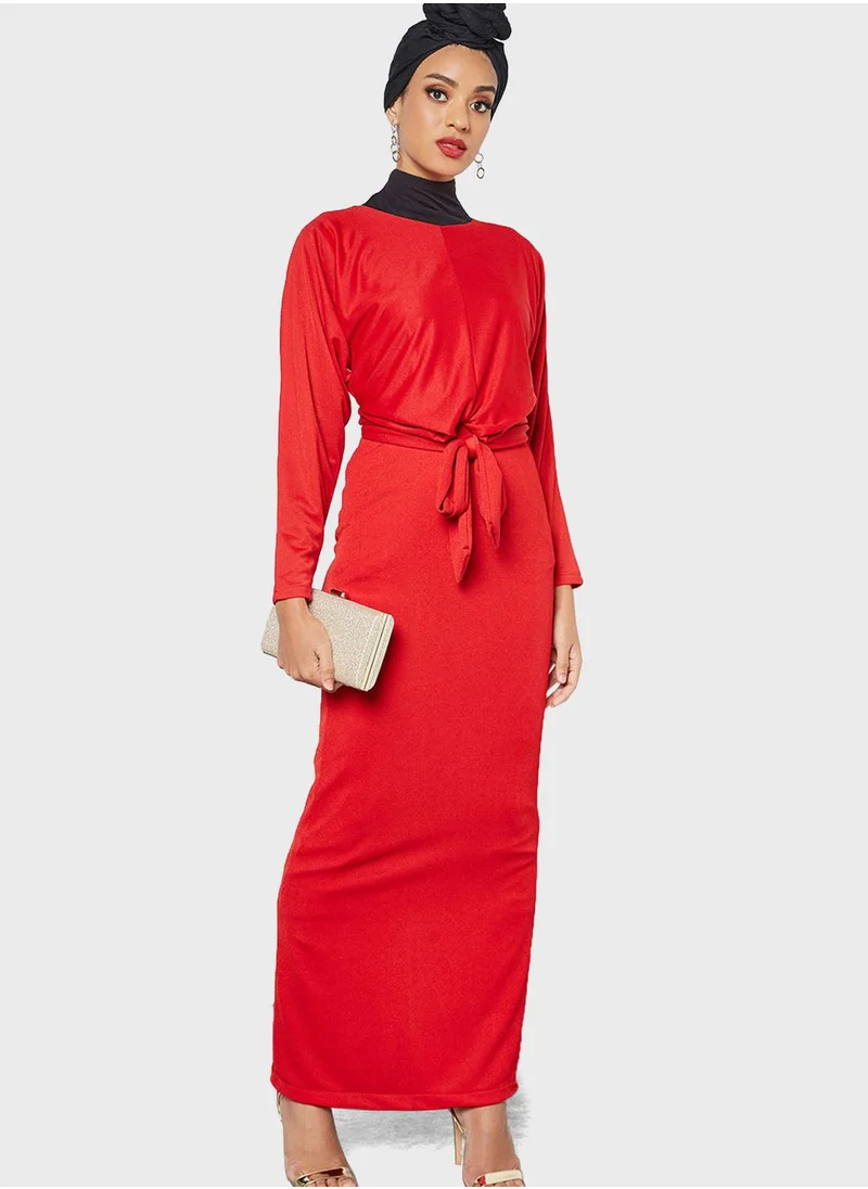 SIVVI for HANIYA Belted Knitted Dress