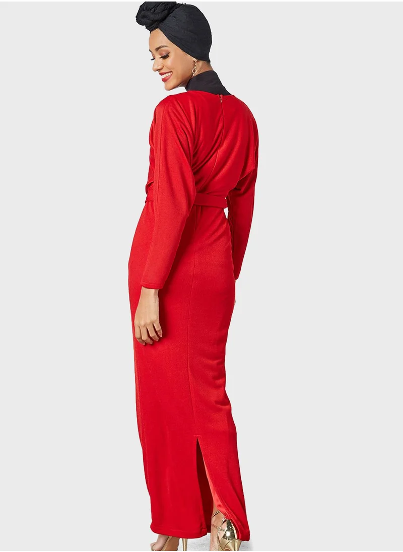 SIVVI for HANIYA Belted Knitted Dress